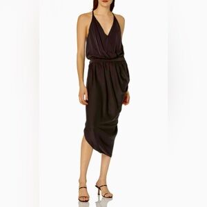 NWT Ramy Brook Cassi Asymmetrical Black Dress Sz XXS